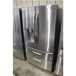 LG LMX 28994ST STAINLESS STEEL TWO DOOR REFRIGERATOR WITH DOUBLE DRAWER FREEZER AND WATER/ICE