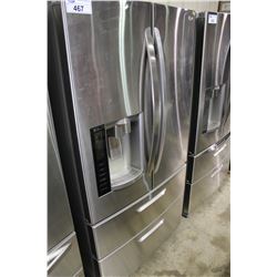 LG LMX 21986ST STAINLESS STEEL TWO DOOR REFRIGERATOR WITH DOUBLE DRAWER FREEZER AND WATER/ICE