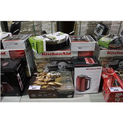 LOT OF ASSORTED SMALL APPLIANCES: 12 PIECE KITCHEN AID COOKWARE SET, 5 PIECE BAKEWARE SET, GREEN