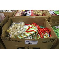 BOX OF CHRISTMAS DECORATIONS