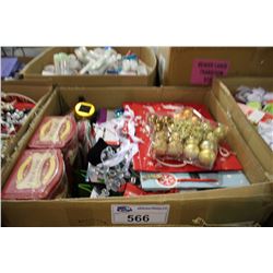 BOX OF CHRISTMAS DECORATIONS