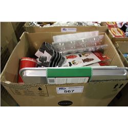 BOX OF CHRISTMAS DECORATIONS