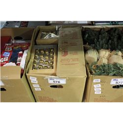 BOX OF CHRISTMAS DECORATIONS