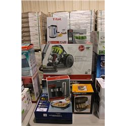 HOOVER AIR VACUUM, CALPHALON 12 PIECE COOK SET, OSTER SKILLET, MONEY COUNTER, SALAD SPINNER, KETTLE