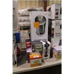 DIRT DEVIL VACUUM, OSTER BLENDER, SIMPLE HUMAN GARBAGE CAN, STORAGE CONTAINERS, RICE COOKER AND