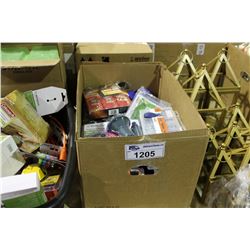 BOX OF GAS TREATMENT, OIL, AND HARDWARE