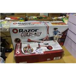 RAZOR ELECTIC SCOOTER AND SUPER RIDE 10 KIDS BIKE