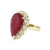 Image 2 : 14KT Yellow Gold 9.85 ctw Ruby and Diamond Ring