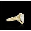 Image 2 : 14KT Yellow Gold 1.71 ctw Pear Cut Diamond Solitaire Ring