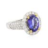 Image 2 : 14KT Two-Tone 2.61 ctw Tanzanite and Diamond Ring