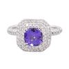 Image 1 : 18KT White Gold 1.44 ctw Tanzanite and Diamond Ring