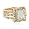Image 2 : 14KT Yellow Gold 2.14 ctw Aquamarine and Diamond Ring