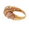 Image 2 : 14KT Rose Gold 6.59 ctw Pink Opal and Diamond Ring