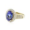 Image 2 : 14KT Yellow Gold 3.75 ctw Tanzanite and Diamond Ring