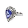 Image 2 : 14KT White Gold 4.18 ctw Tanzanite and Diamond Ring