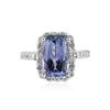 Image 1 : 14KT White Gold 5.01 ctw Tanzanite and Diamond Ring