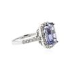 Image 2 : 14KT White Gold 5.01 ctw Tanzanite and Diamond Ring