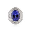 Image 1 : 18KT White Gold 8.30 ctw Tanzanite and Diamond Ring