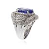 Image 3 : 18KT White Gold 8.30 ctw Tanzanite and Diamond Ring