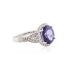 Image 2 : 14KT White Gold 3.00 ctw Tanzanite and Diamond Ring
