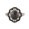 Image 1 : 14KT White Gold 3.22 ctw Black Diamond Ring