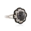 Image 2 : 14KT White Gold 3.22 ctw Black Diamond Ring