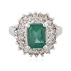 Image 1 : 14KT White Gold 2.08 ctw Emerald and Diamond Ring