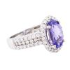 Image 2 : 14KT White Gold 2.51 ctw Tanzanite and Diamond Ring