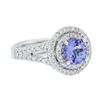 Image 2 : 14KT White Gold 1.43 ctw Tanzanite and Diamond Ring