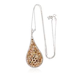 14KT Two-Tone Gold 6.59 ctw Diamond Pendant With Chain