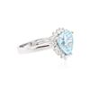 Image 2 : 14KT White Gold 4.01 ctw Blue Topaz and Diamond Ring