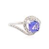 Image 2 : 14KT White Gold 1.41 ctw Tanzanite and Diamond Ring