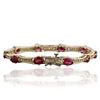 Image 2 : 14KT Yellow Gold 9.09 ctw Ruby and Diamond Bracelet