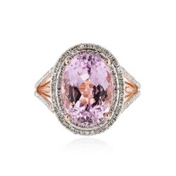 14KT Rose Gold 7.76 ctw Kunzite and Diamond Ring