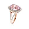 Image 3 : 14KT Rose Gold 7.76 ctw Kunzite and Diamond Ring