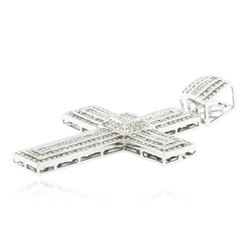 14KT White Gold 5.12 ctw Diamond Cross Pendant