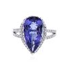 Image 1 : 14KT White Gold 5.36 ctw Tanzanite and Diamond Ring