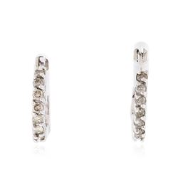 10KT White Gold 0.12 ctw Diamond Earrings