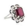 Image 2 : 14KT White Gold 7.83 ctw Ruby and Diamond Ring