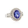 Image 2 : 14KT White Gold 2.03 ctw Tanzanite and Diamond Ring