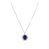 Image 2 : 14KT White Gold 9.14 ctw Tanzanite and Diamond Pendant With Chain