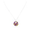 Image 1 : 14KT White Gold 8.62 ctw Multicolor Sapphire and Diamond Pendant With Chain