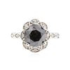 Image 1 : 14KT White Gold 3.68 ctw Black Diamond Ring