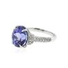 Image 2 : 14KT White Gold 3.82 ctw Tanzanite and Diamond Ring
