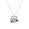 Image 2 : 14KT White Gold 0.13 ctw Diamond Purse Pendant With Chain