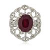 Image 1 : 14KT White Gold 8.15 ctw Ruby and Diamond Ring