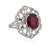 Image 2 : 14KT White Gold 8.15 ctw Ruby and Diamond Ring