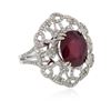 Image 2 : 14KT White Gold 8.15 ctw Ruby and Diamond Ring