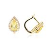 Image 2 : 14KT Yellow Gold 2.58 ctw Golden Beryl and Diamond Earrings