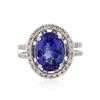 Image 1 : 14KT White Gold 4.67 ctw Tanzanite and Diamond Ring